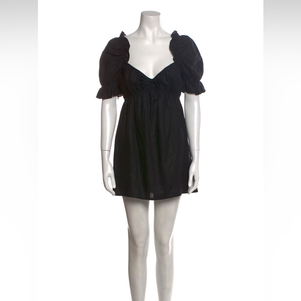 REFORMATION | Black Square Neckline Mini Dress